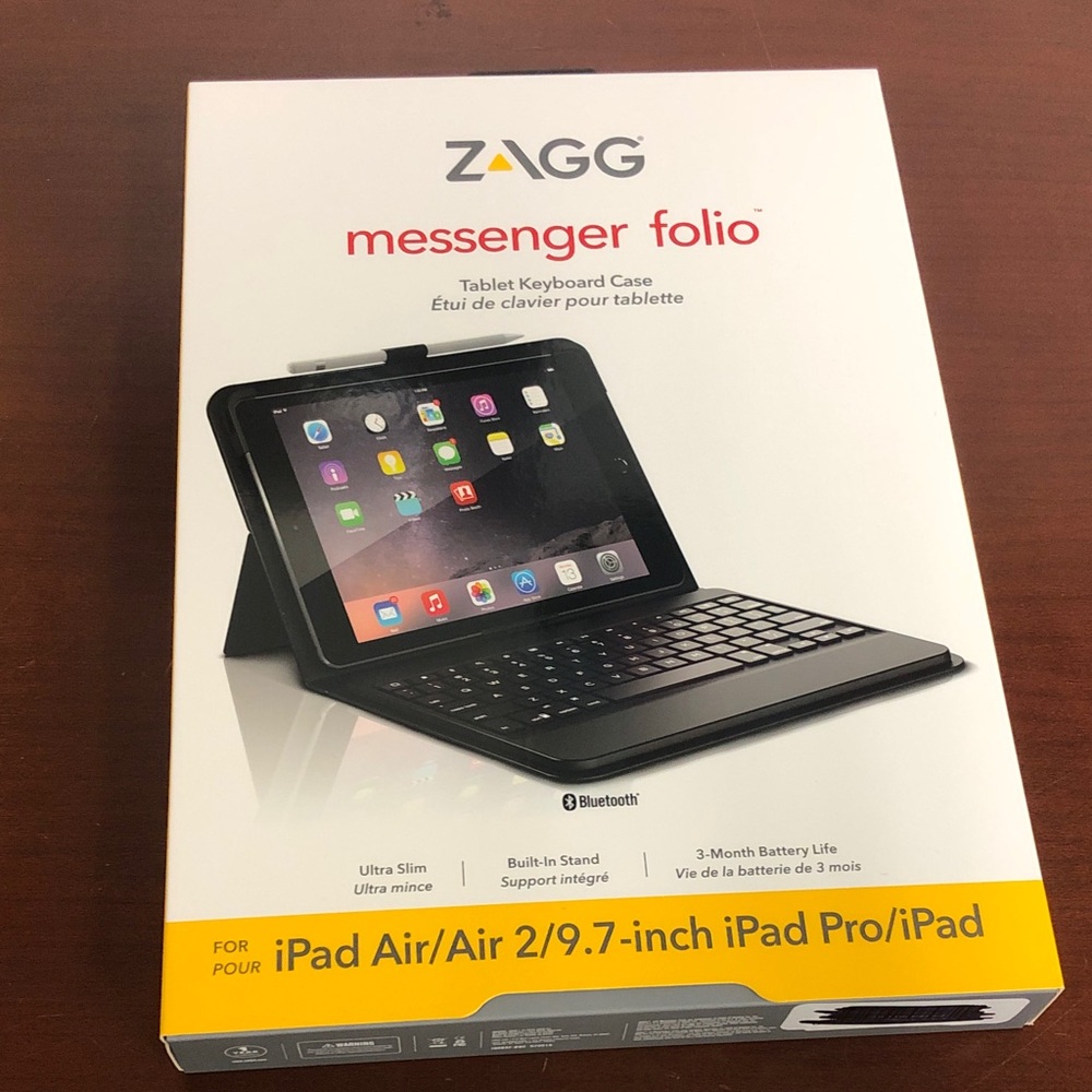 ZaaGG Messenger Folio Tablet Keyboard Case - Black